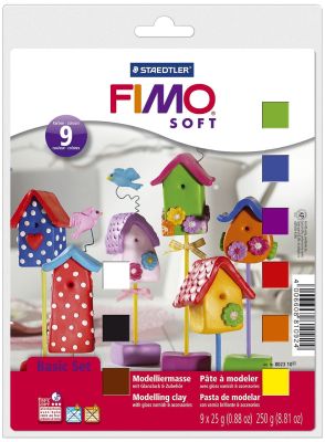 Staedtler® Modelliermasse FIMO® soft Basis-Set - Kunststoff, 9 x 25 g, sortiert 8023 10