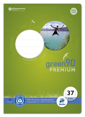 Staufen® green Heft LIN37 - A4, 16 Blatt, 80 g/qm, 9 mm liniert mit Randlinien, gelocht, perforiert 040782037
