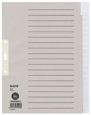 Leitz 1220 Register - Tauenpapier, A4 Überbreite, 20 Blatt, grau 1220-00-85