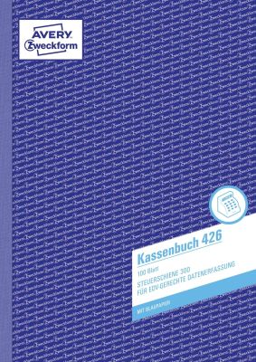 Avery Zweckform® 426 Kassenbuch, DIN A4, nach Steuerschiene 300, 100 Blatt, weiß 426
