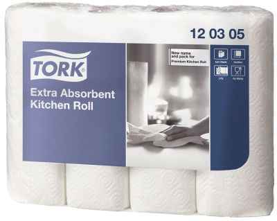 Tork® Premium Küchenrolle 26 x 24 cm, 3-lagig, weiß 4 Rollen je 51 Blatt 120305