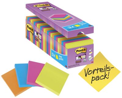 Post-it® SuperSticky Haftnotiz Super Sticky Notes Vorteilspack - 76 x 76 mm, 24x 90 Blatt 654-SE24P