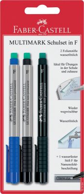 FABER-CASTELL Folienstift Multimark Schulset F - 3er Pack 151494