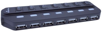 MediaRange USB 2.0 Hub 1:7 mit seperaten Ein-/Aus-Schaltern MRCS504
