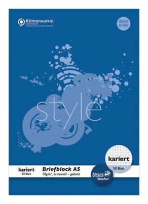 Staufen® style Briefblock - A5, 50 Blatt, 70 g/qm, 5 mm kariert 608741020