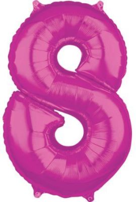 amscan® Folienballon XL Zahl 8 - rosa 3662301