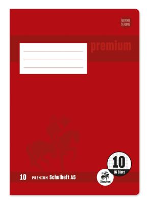 Staufen® Heft PREMIUM LIN 10 - A5, 16 Blatt, 90 g/qm, kariert mit Rand 734010310
