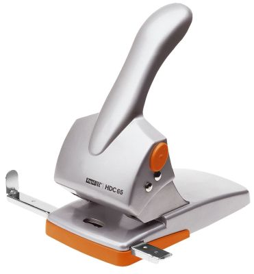 Rapid® Registraturlocher HDC65, Gussmetall, 65 Blatt, silber/orange 20922603