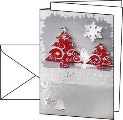 SIGEL 'Weihnachts-Karten ''Three Trees'' - A6 (A5), 10 Karten, Handmade' DS454