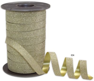 Ringelband - 10 mm x 100 m, Glitter gold 185 09-634