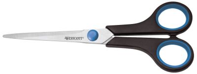 WESTCOTT Schere Easy Grip, rostfrei, gerade, symmetrisch, blau/schwarz, 18 cm E-30271 00