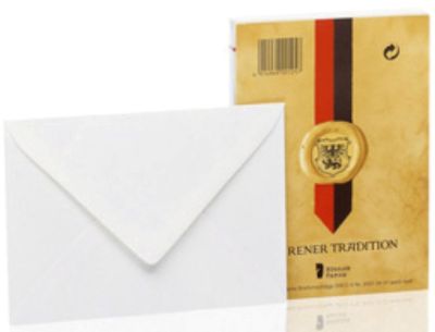 Rössler Papier Briefhülle Dürener Tradition - C6, 25 Stück, weiß, satinert 20310401