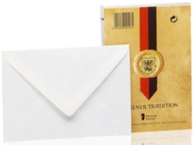 Rössler Papier Briefhülle Dürener Tradition - C6, 25 Stück, weiß, Leinen 20310402