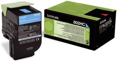 LEXMARK Original Lexmark Toner-Kit cyan return program (0080C2HC0,080C2HC0,80C2HC0,802HC,NO802HC) 80C2HC0
