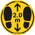 Tarifold 'Bodenaufkleber ''Fußabdruck'' für raue Böden, 2 m Abstand halten, Ø 350 mm, gelb-schwarz' T197856