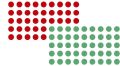 Franken Moderationsklebepunkt, Kreis, 19 mm, rot und grün, 500 Stück je Farbe UMZP19-12