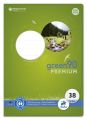 Staufen® green Heft - LIN38, A4, 16 Blatt, 80 g/qm, 5 mm kariert mit Randlinien, gelocht, perforiert 040782038