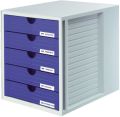 HAN Schubladenbox SYSTEMBOX - A4/C4, 5 geschlossene Schubladen, lichtgrau-blau 1450-14