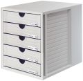 HAN Schubladenbox SYSTEMBOX - A4/C4, 5 geschlossene Schubladen, lichtgrau 1450-11