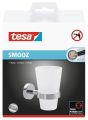 tesa® Zahnbecherhalter - Metall chrom/Glas satiniert 40327-00000-00