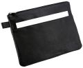 Alassio® Mehrwegbeutel - 25 x 19 cm, Echt Leder, Vortasche, schwarz 42232