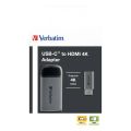 VERBATIM USB-C auf HDMI 4K Adapter - Für den Anschluss von Laptops, MacBooks an einen Projektor oder Monitor - Grau VER49143