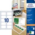 Avery Zweckform® C32011-10 Superior Visitenkarten, 85 x 54 mm, einseitig beschichtet - matt, 10 Blatt/100 Stück C32011-10