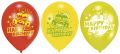amscan® Luftballon Happy Birthday - rund, sortiert, 6 Stück 450193