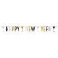 'Partykette Golden Wishes - 1,8 m, Text ''Happy New Year''' 9902275