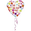 amscan® Folienballon Herz - Ich hab dich lieb - Ø 45 cm 3286701
