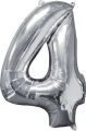 amscan® Folienballon XL Zahl 4 - silber 3195801