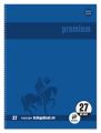 Staufen® Collegeblock Premium LIN 27 - A4, 80 Blatt, 90 g/qm, blau, liniert mit Doppelrand 734451271