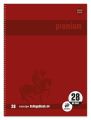 Staufen® Collegeblock Premium LIN 28 - A4, 80 Blatt, 90 g/qm, rot, kariert mit Doppelrand 734451280