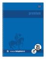 Staufen® Collegeblock Premium LIN 21 - A5, 80 Blatt, 90 g/qm, blau, liniert mit Rand innen 734500121
