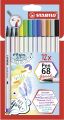 STABILO® Premium-Filzstift mit Pinselspitze für variable Strichstärken - Pen 68 brush - 12er Pack - mit 12 verschiedenen Farben 568/12-21