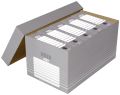 Elba Transportbox tric maxi - stabile Wellpappe, Archivierung / Transport von Hängeregistraturen A4, grau/weiß 100333273