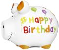 KCG 'Spardose Schwein ''Happy Birthday'' - Keramik, klein' 101187 Happy